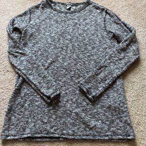 H&M Divided Marled Grey Long Sleeve Knit Top, Size XS
